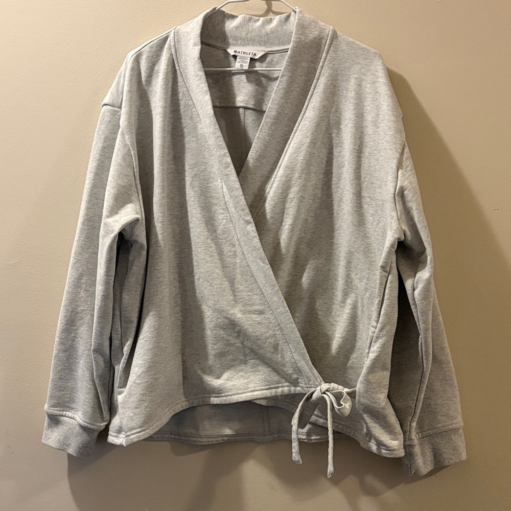 Athleta Gray Wrap sweatshirt - women’s XL - cotton blend